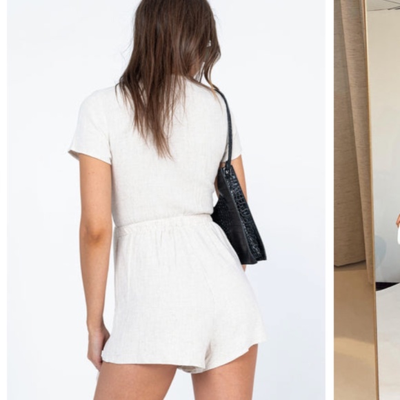 RAGNAR TIE FRONT ROMPER BEIGE - Picture 5 of 5